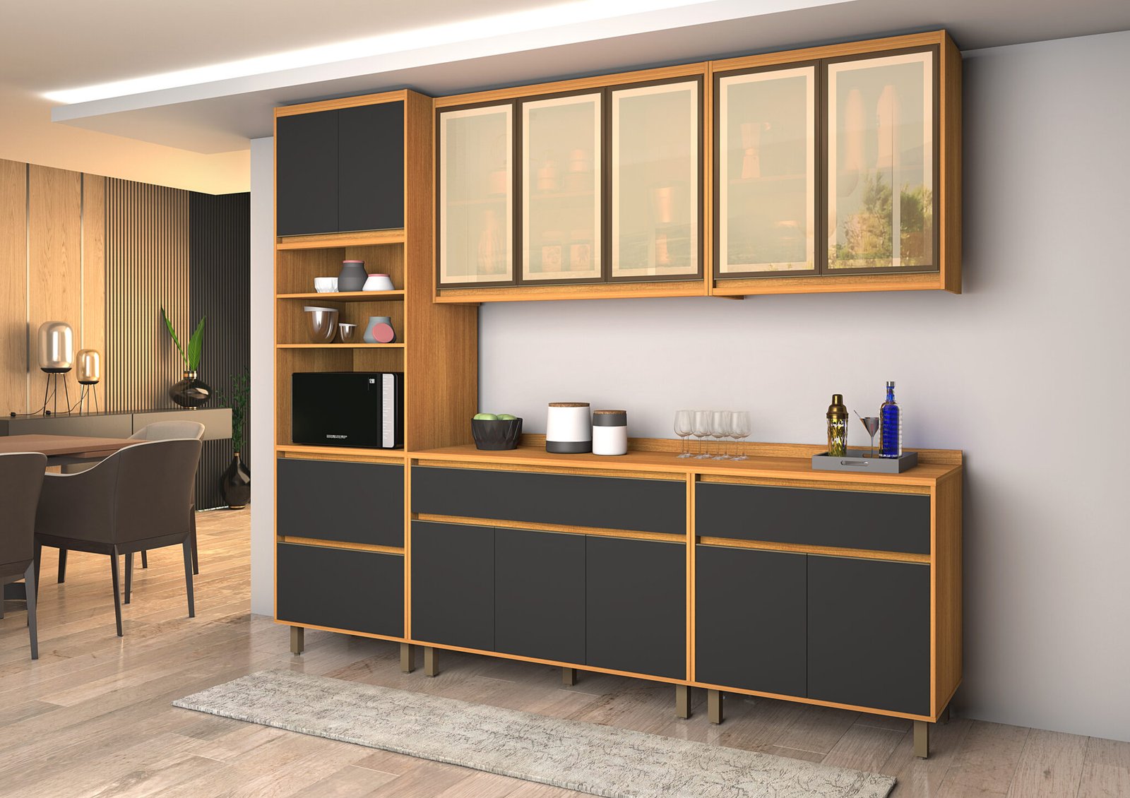 Coz Agata 5 módulos nature-grafite reflecta