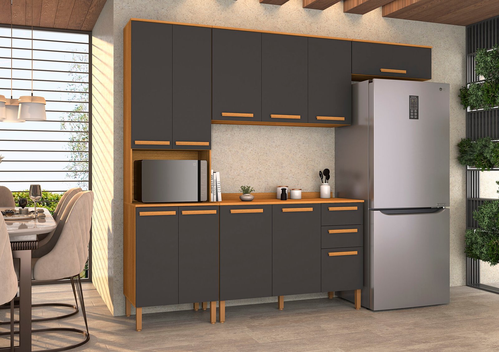 Cozinha Améria nature-grafite