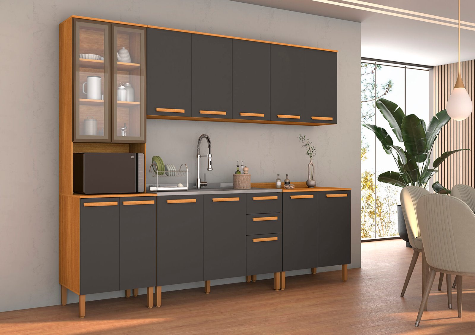 Cozinha Eloah nature-grafite