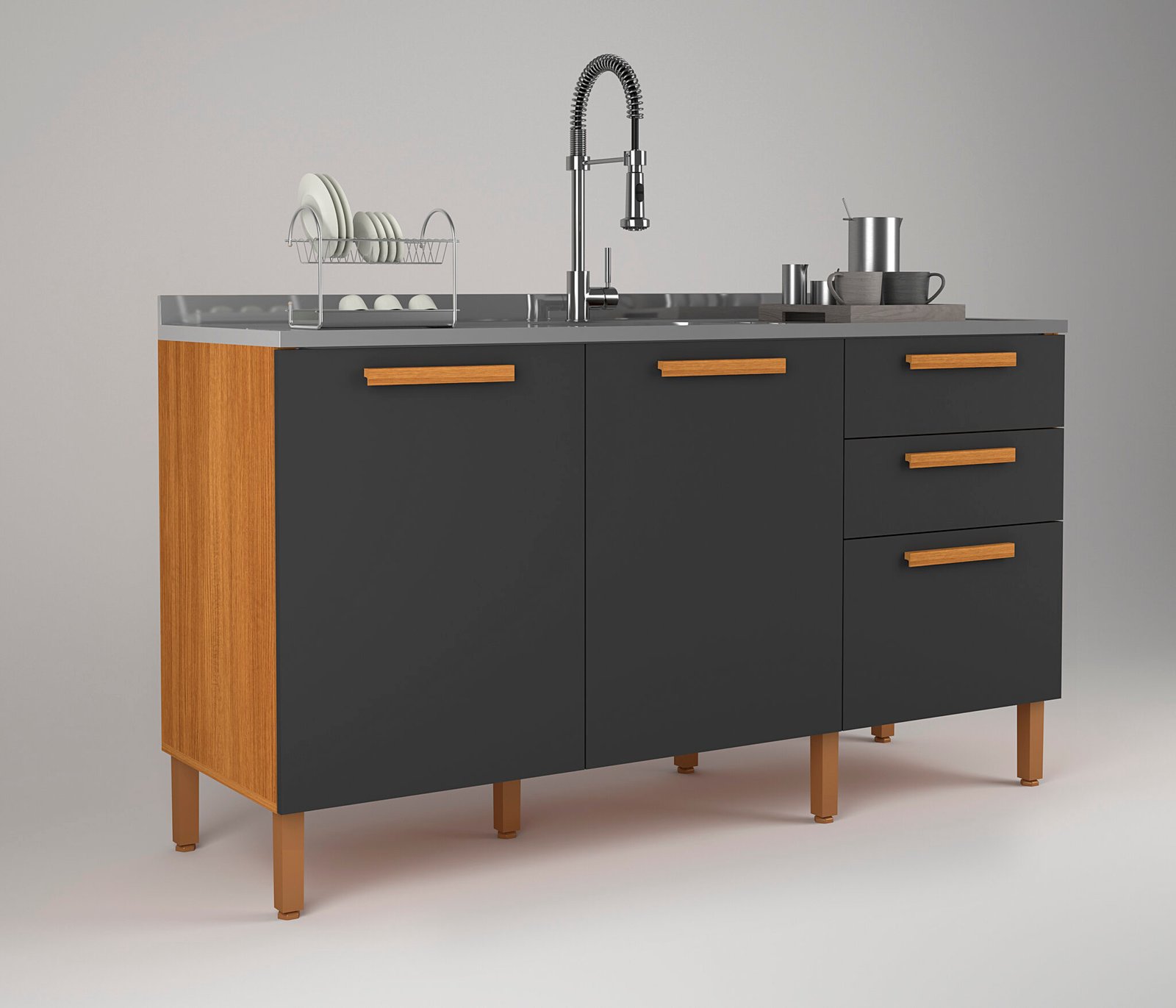 Balcão América-Eloah nature-grafite - CATALOGO