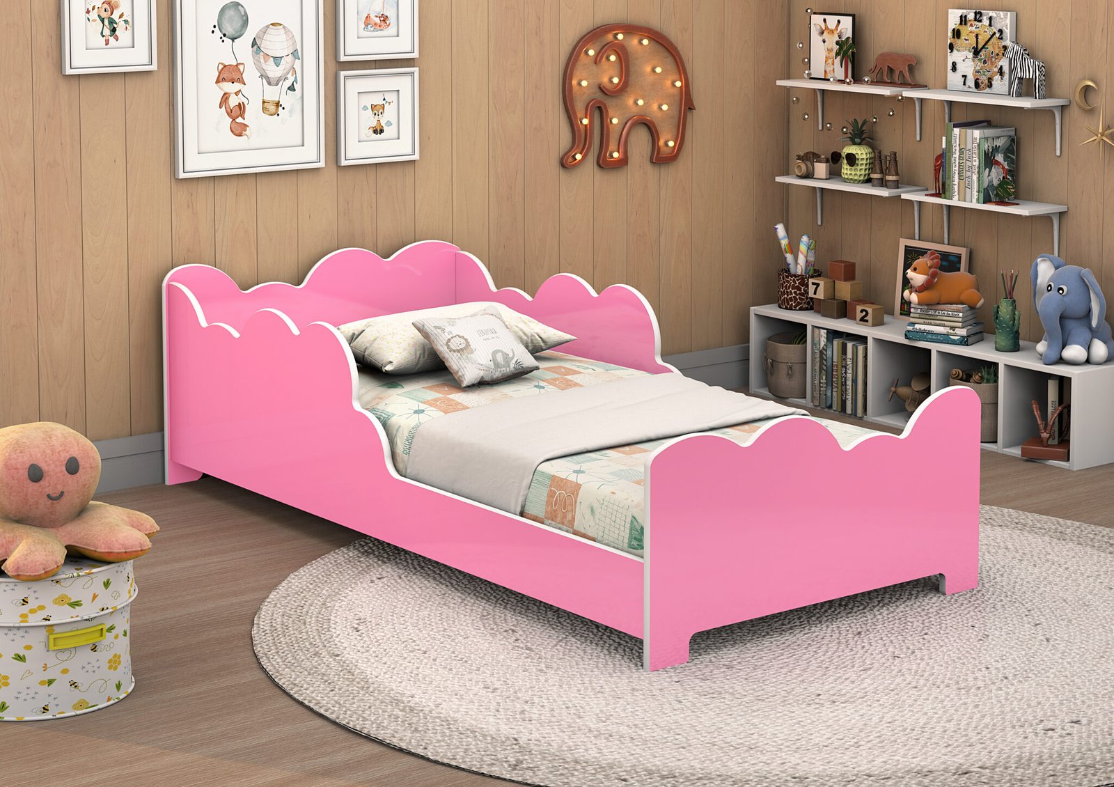 Cama Juvenil Nuvem Rosa